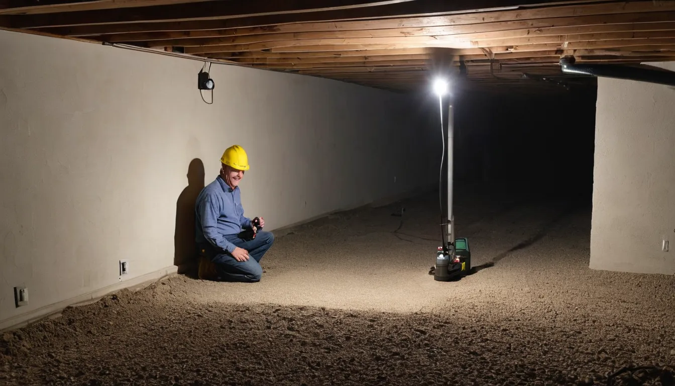 A provider checking a basement window and foundation for pest entry points in the Dayton area